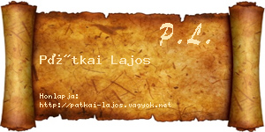 Pátkai Lajos névjegykártya